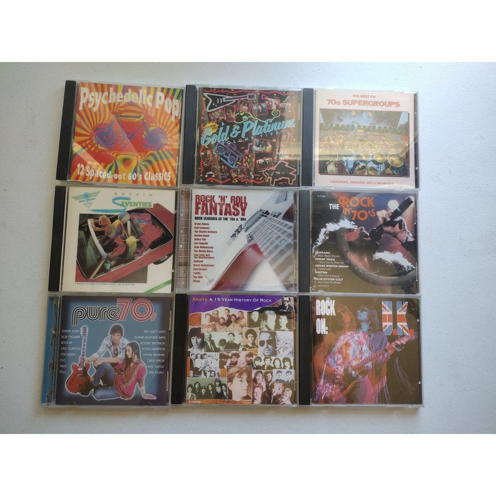 Lot Of 9 70's Compilation CD'S - Top Hits Greatest Hits Various Artists